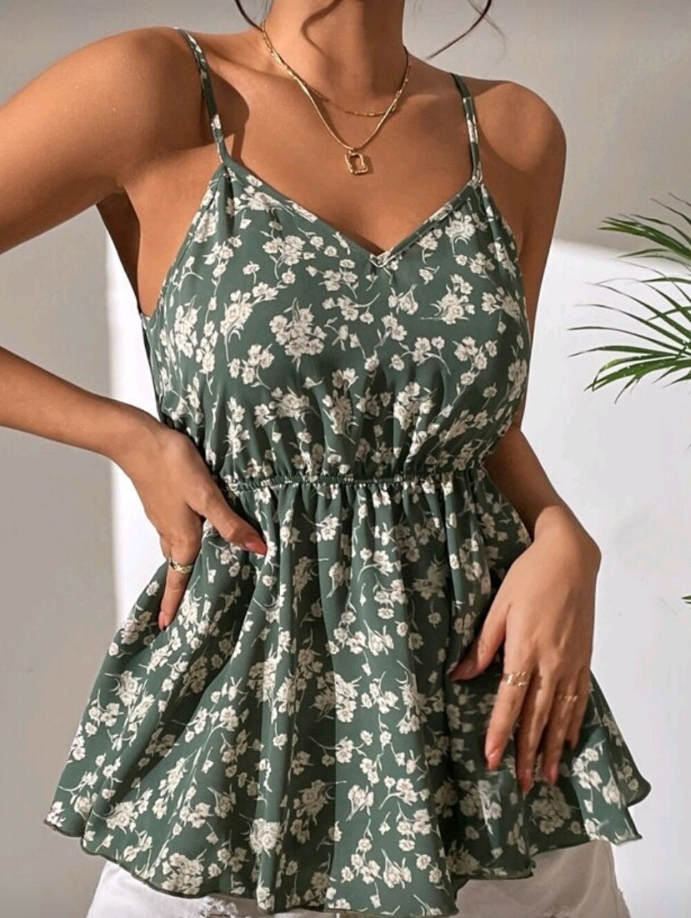 Floral Spaghetti Strap💚